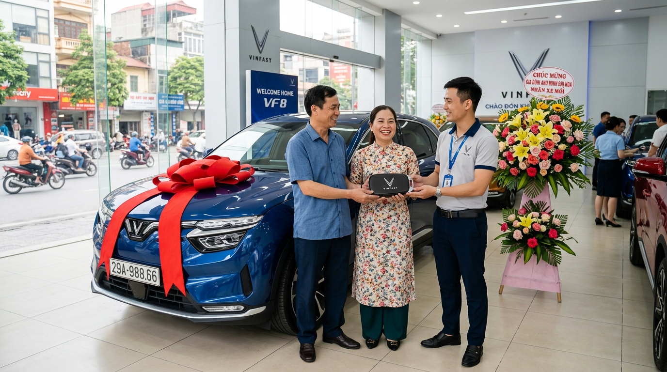 Lễ bàn giao xe VinFast VF 3 chính hãng cho khách hàng kèm quà tặng 15TR